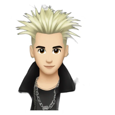 Bill Kaulitz skunk hair 2000s sticker