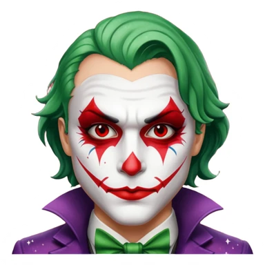 Glitter RED and White Joker Gangster  sticker