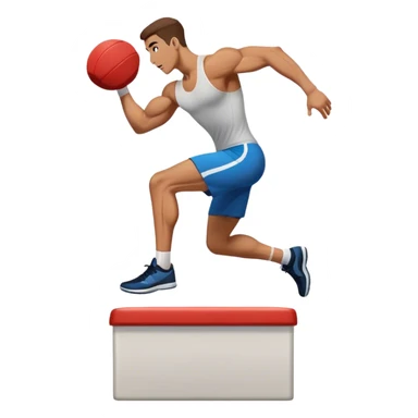 man jump onto plyo-box side-view sticker