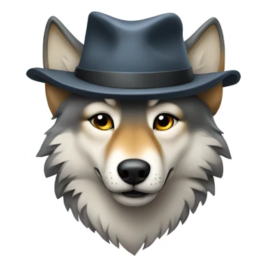 Wolf wearing hat sticker