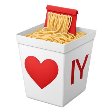 I ❤️ NY written on the instant noodle box sticker