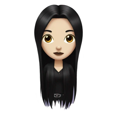 goth girl with long black hair sticker