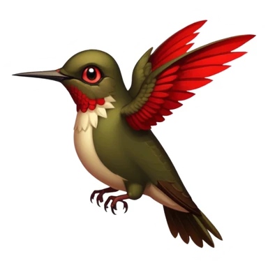 creppy demon like hummingbird sticker