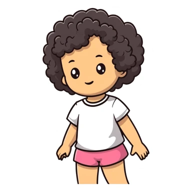 a mixed girl with 3a curly hair sticker