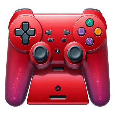 red ombre PlayStation console with glitter sticker