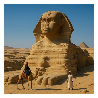 near the statue of the sphinx in Egypt sticker