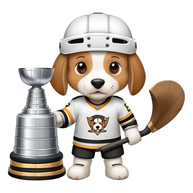 Beagle with Stanley Cup sticker