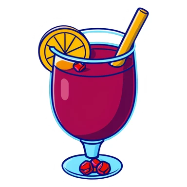 frozen slushy sangria with fruit pieces and wine sticker