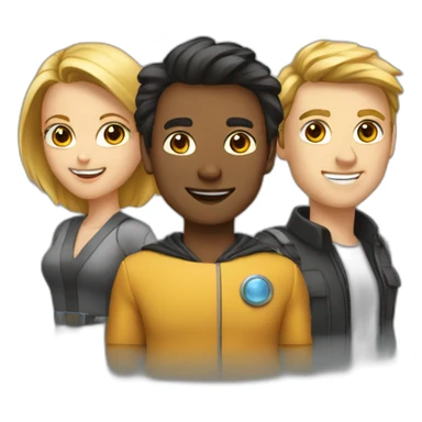 3 great data heros, 2 females, 1 male sticker