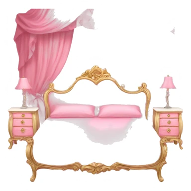 pink rococo bed sticker