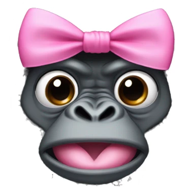 Gorilla with wig and pink bow on its head  sticker