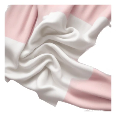 a folded up white and pink aesthetic blanket sticker