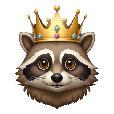 raccoon with crown sticker