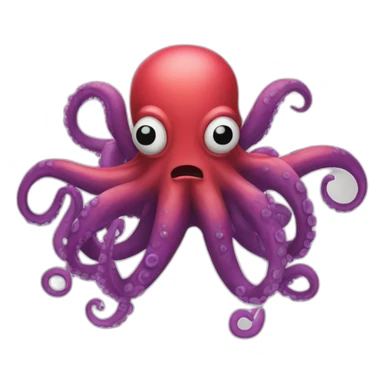 Evil octopus plugs in sticker