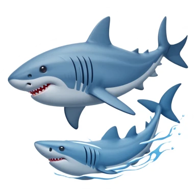 Requin avec trois chaussures nike bleu sticker