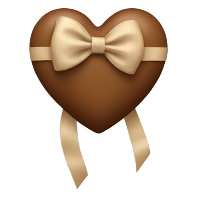 brown heart with beige bow sticker
