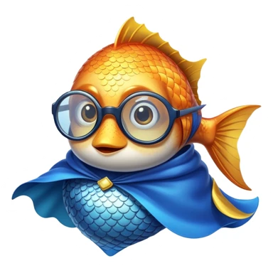 Fish wearing glasses and cape sticker
