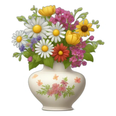 vase wirh mixed flowers sticker