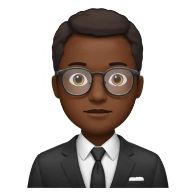 black man in suits wearing glasses sticker
