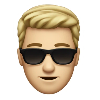 White Handsome guy with attitude and sunlasses  sticker