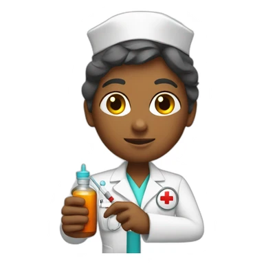 nurse injecting medicine sticker