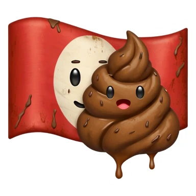 Make a Indonesian flag but there's poop inside the flag sticker