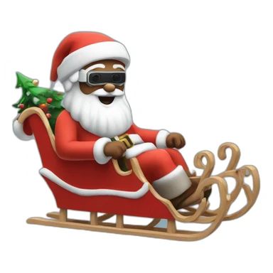 Santa in sledge in vr headset sticker