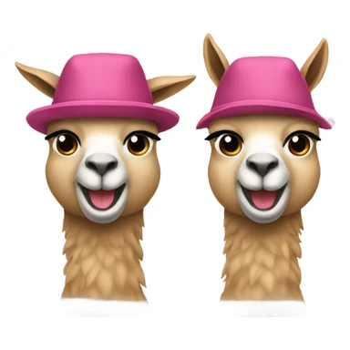 Two best friends in llama hats sticker