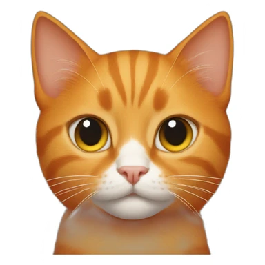 Orange cat with batman symbol on forehead sticker