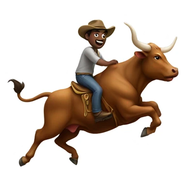 Man riding a bull sticker