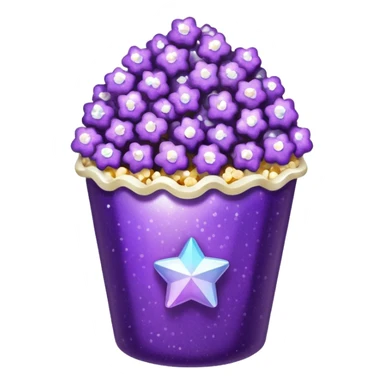 Glitter purple popcorn sticker