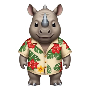  Rhino wearing a Star Wars themed Hawaiian shirt  sticker