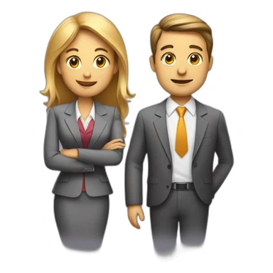 Businessman and Businesswoman talking to each other sticker
