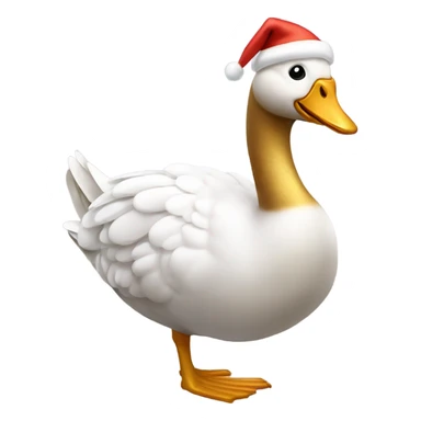 Silly Christmas goose wearing Christmas lights and a gold bow sticker