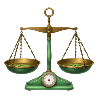 ,ancient Scales with Green Pans, sticker