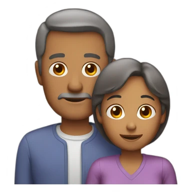 mid-aged father and mother sticker