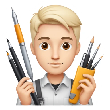 creative product designer with design tools sticker