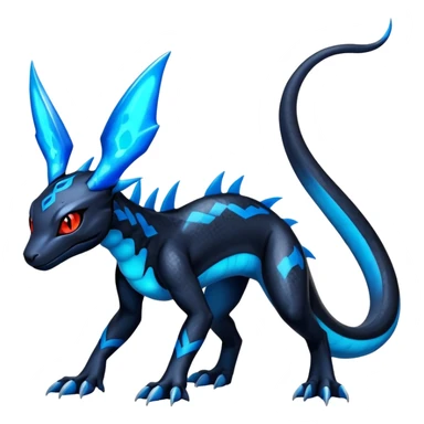 Shiny Exotic Guilmon-Salandit-Umbreon-Fakémon-hybrid-creature (full body)  sticker