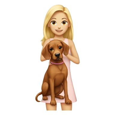 Pretty tan blonde girl holding vizsla  sticker