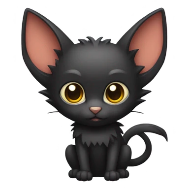 Black-Vampire-Batty-Lykoi-Cat-Fakémon-Cat With Bat-wings for ears sticker
