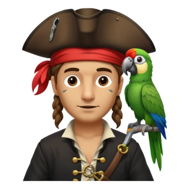 pirate and parrot sticker