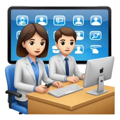 Digital Labour and an example of Agents at work in a workplace setting. sticker