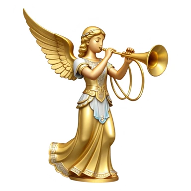 LDS Gold Angel Moroni statue blowing horn sticker