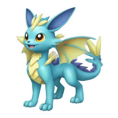 Shiny-Dragon-type-Eeveelution-Fakemon-Pokémon full body sticker