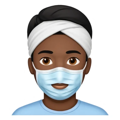 black hair man, Skincare face mask sticker