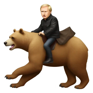 Vladimir Poutine riding a bear sticker
