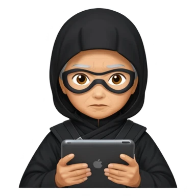 filipino grandmother ninja working in GenAI sticker