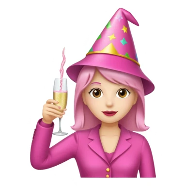 pink champagne cheers sticker