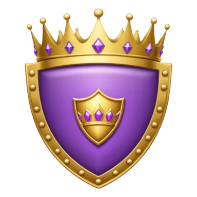Purple shield with crown sticker