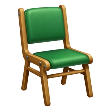 a chair with a green seat sticker